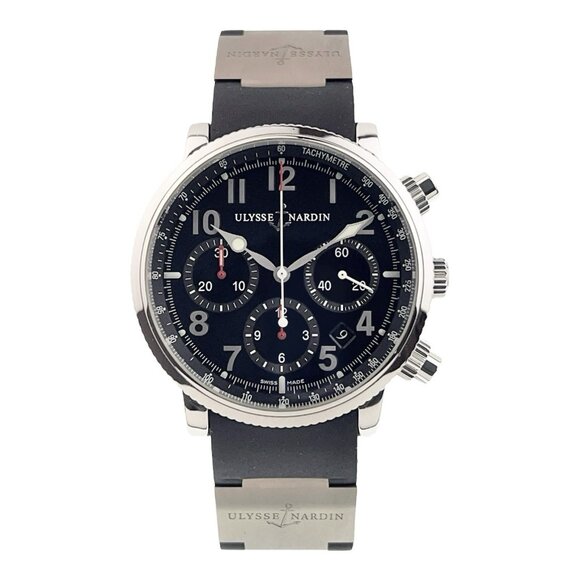 Ulysse Nardin Stainless Steel Black Dial 40mm Automatic Men's Watch 353-88 - Picture 1 of 9